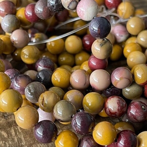6mm Natural Mookaite Round Bead Strands - Picture 2 of 5